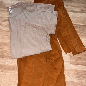 XL cardigan and tee